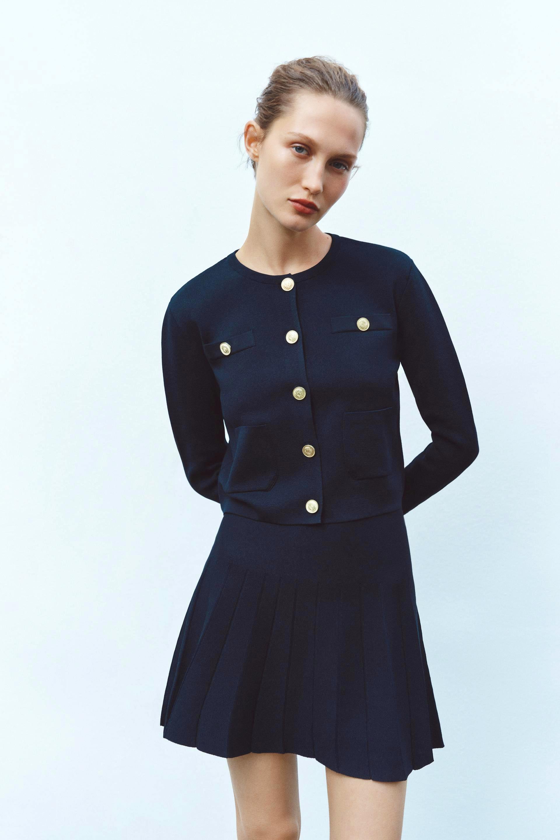 Box Pleat Knit Mini Skirt £29.99