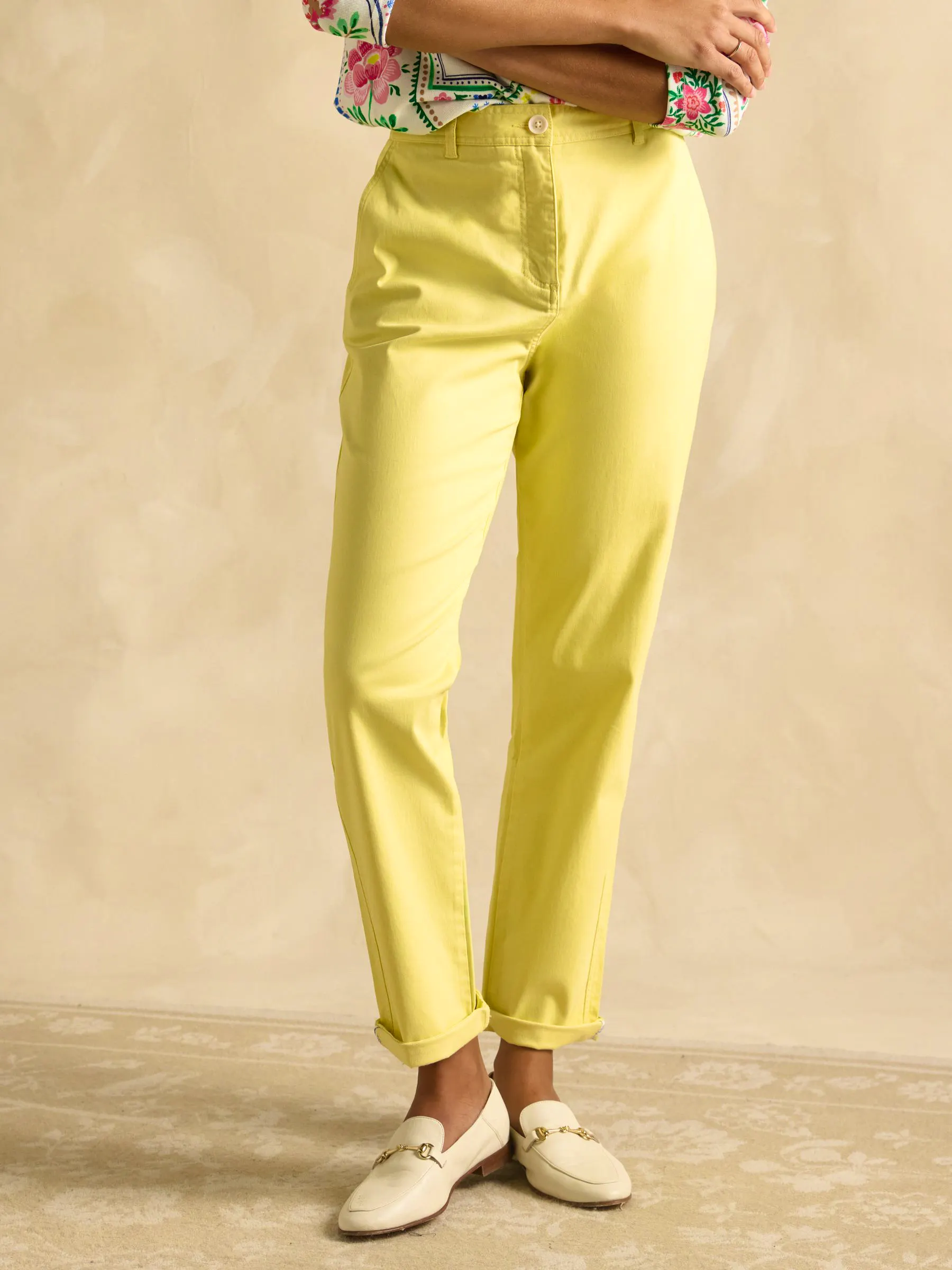 Slim Fit Yellow Chino Trousers £55