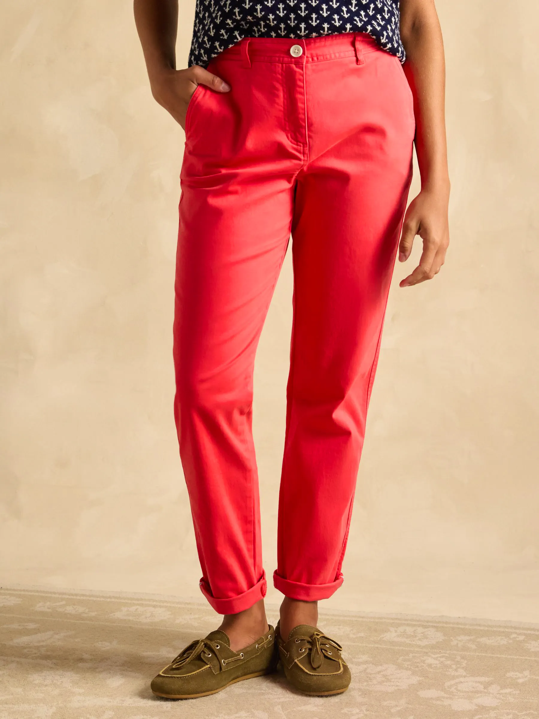 Slim Fit Red Chino Trousers £55
