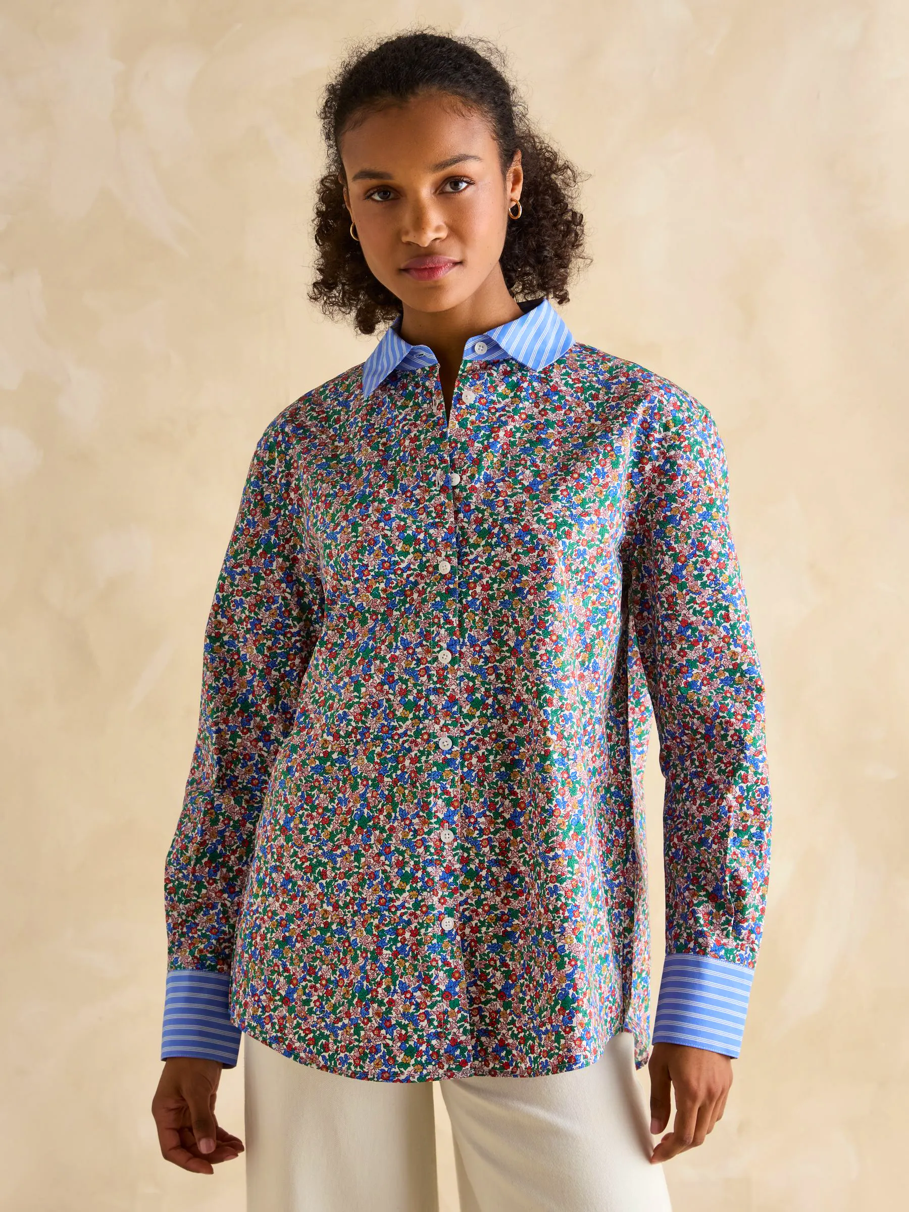 Amilla Ditsy Print Longline Relaxed Fit Shirt £65