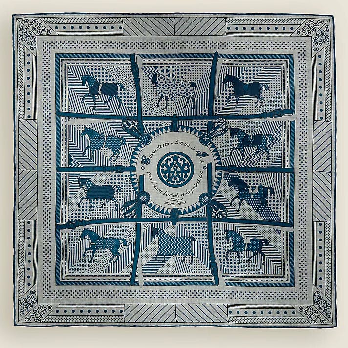 Hermes Couvertures Et Tenues De Jour Bandana Scarf, £390