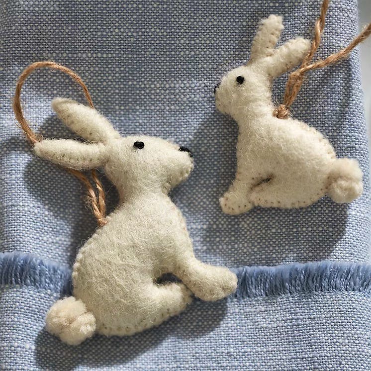 The White Company Felt Bunny Decorations – Set of 2, £12