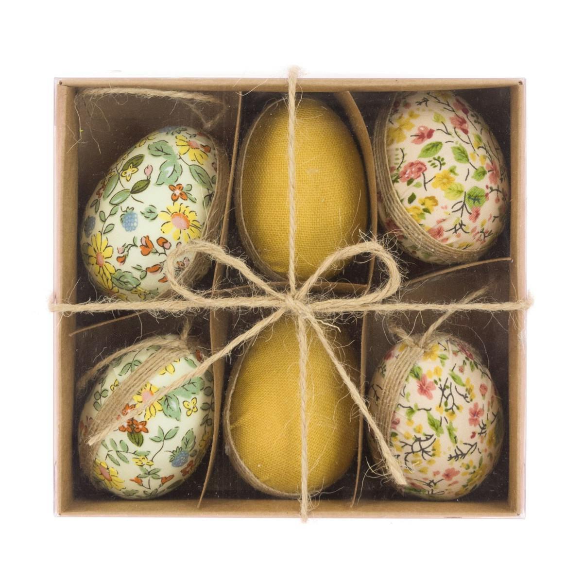 Gifts From Handpicked FloralSilk Set of 6 Colourful Textile Easter Egg Decorations, £12.74 (Was £16.99)