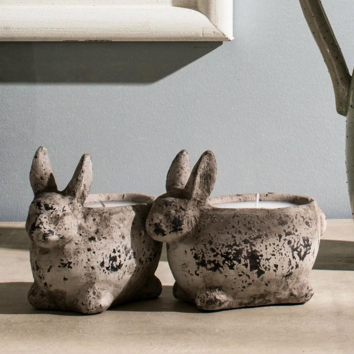 One World Birkdale Stone Rabbit Candle, £15