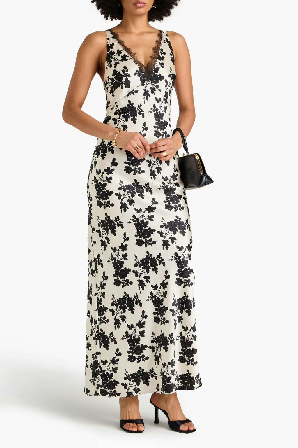 Veronica Beard Hamin Lace-Trimeed Floral Dress, £277
