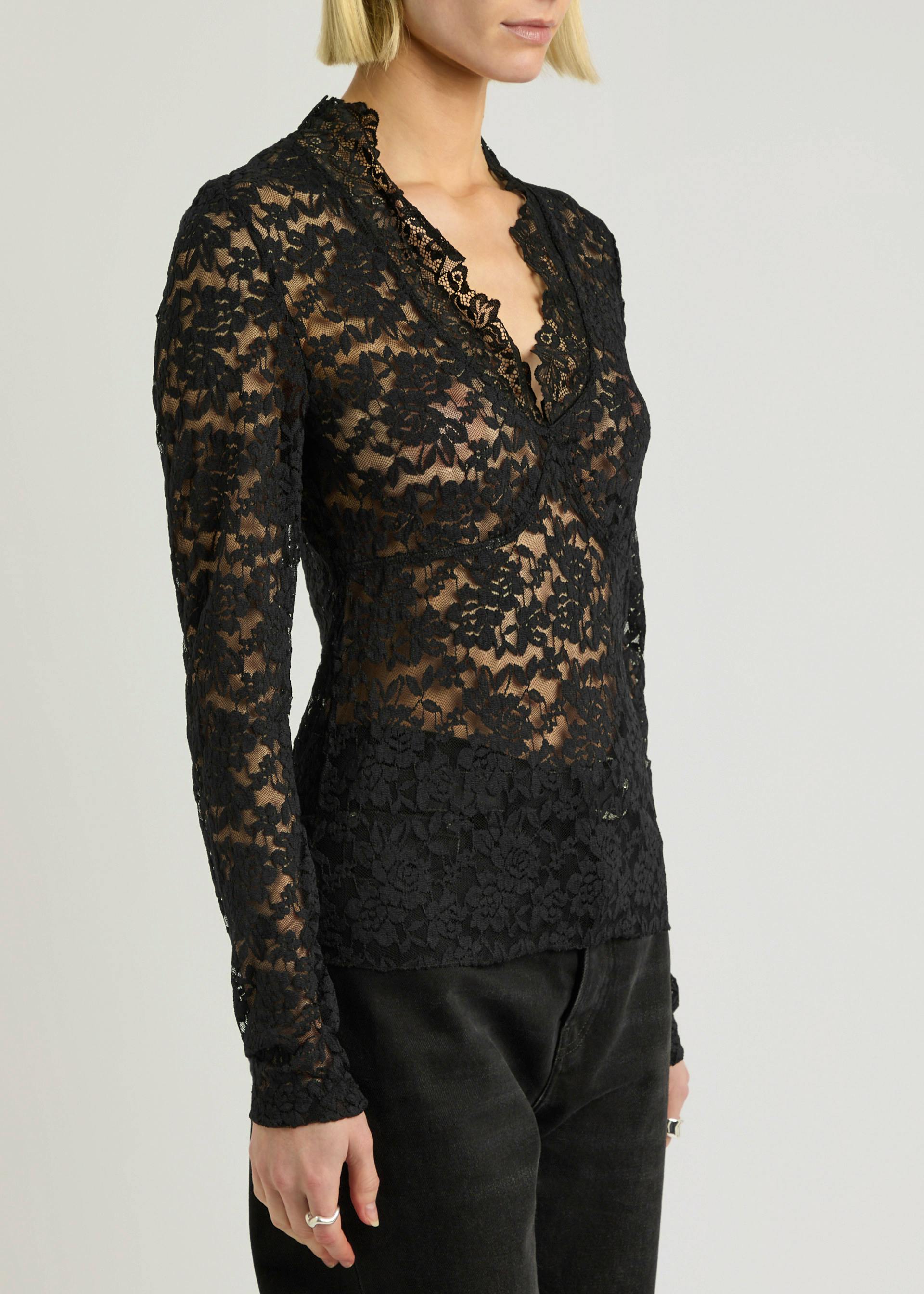 Free People All Day Sheer Lace Top, £60