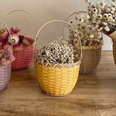 Olli Ella Blossom Basket – Mustard, £9.95 (Was £19.90)