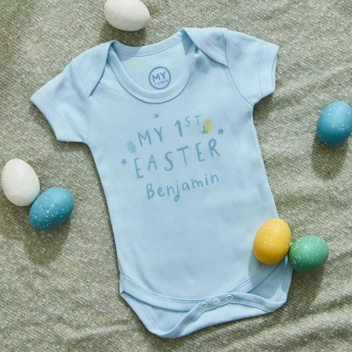 My 1st Years Personalised My 1st Easter Bodysuit in Blue, £15