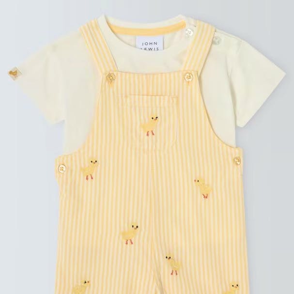 John Lewis Baby Chick Bibshorts and T-Shirt Set,  £18 – £19