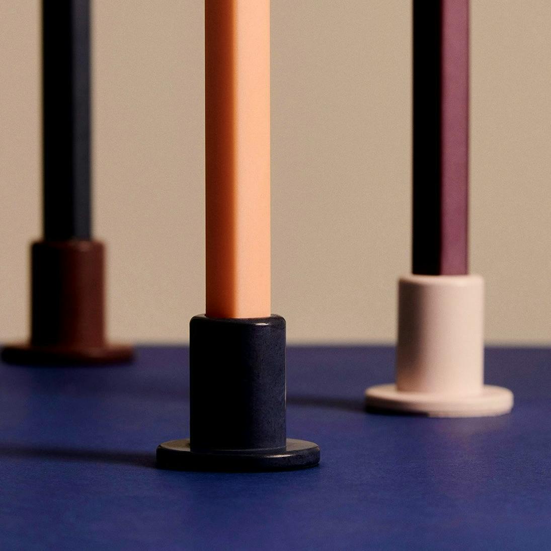 Hay Tube Candle Holder Concrete, Lime Yellow, £8