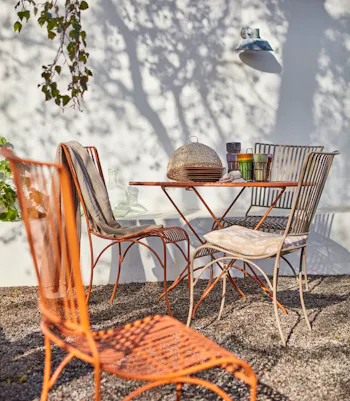 Amalfi Metal Dining Chair - Latte