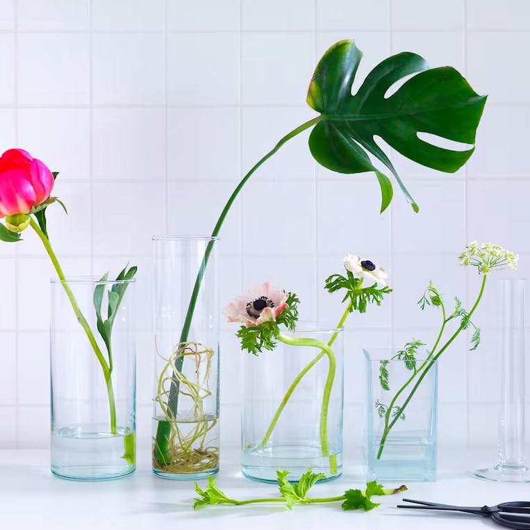 IKEA CYLINDER Vase, Set of 3, Clear Glass, £10