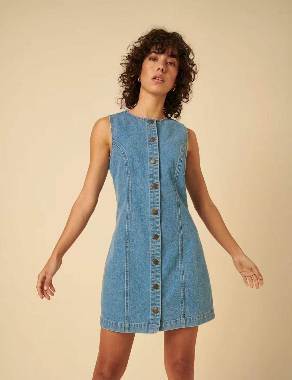 Pure Cotton Denim Tailored Mini Dress £69