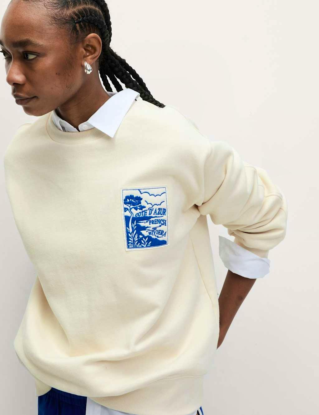 Pure Cotton Slogan Relaxed Sweatshirt £27.50