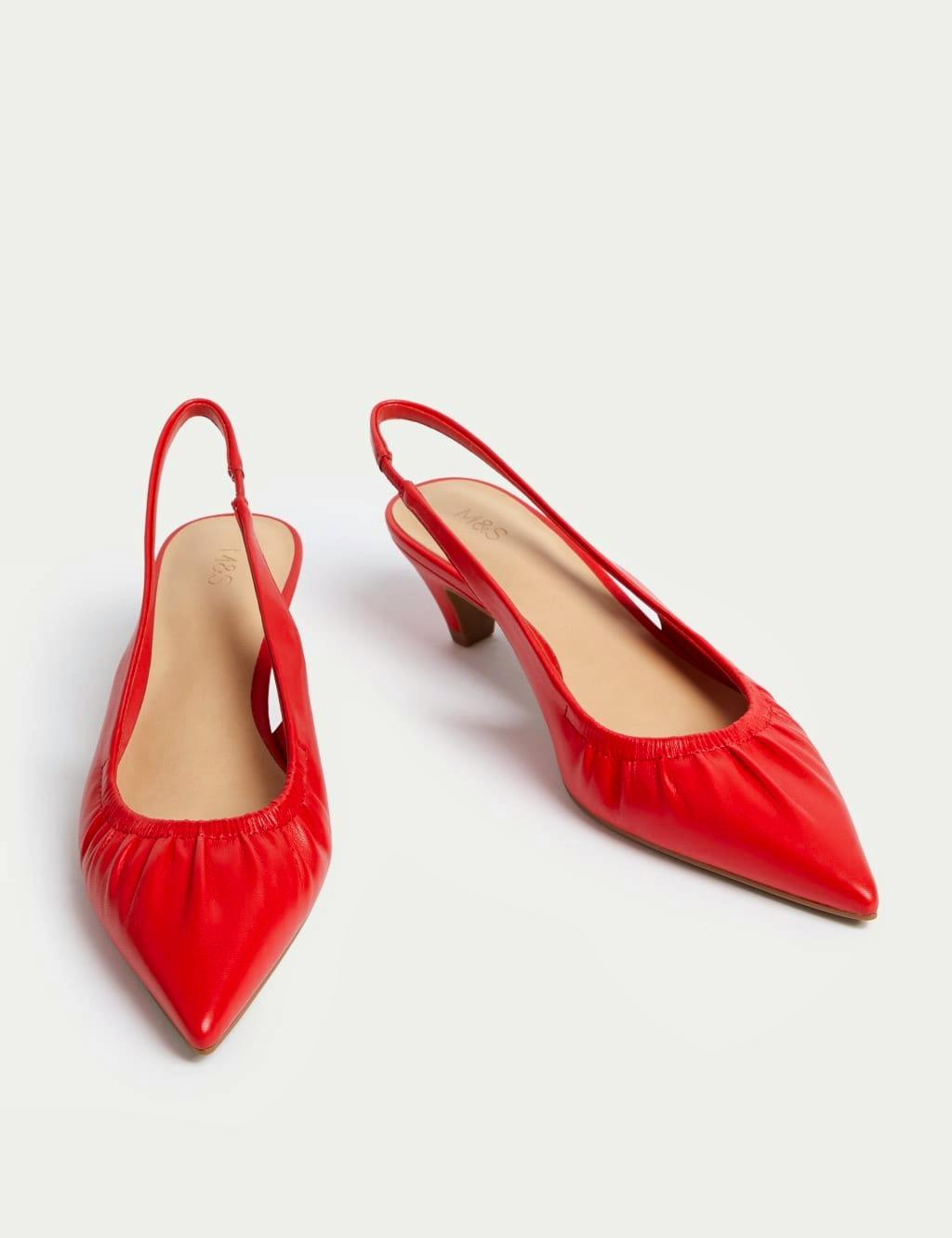 Slip On Kitten Heel Pointed Slingback Shoes £29.50