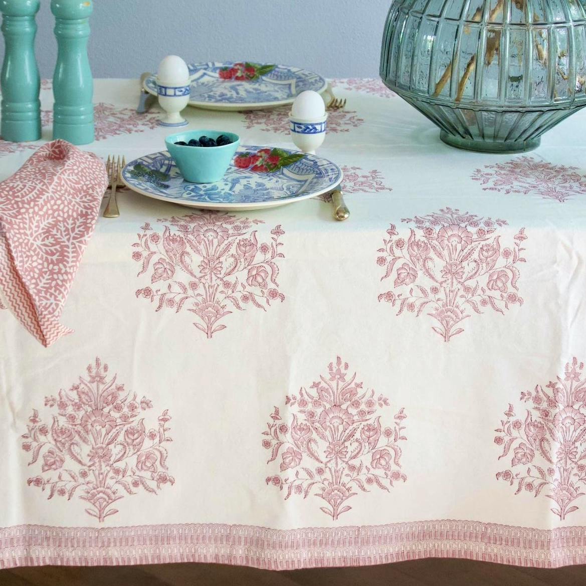 Rosie Dalia Varmal Block Printed Tablecloth, £85