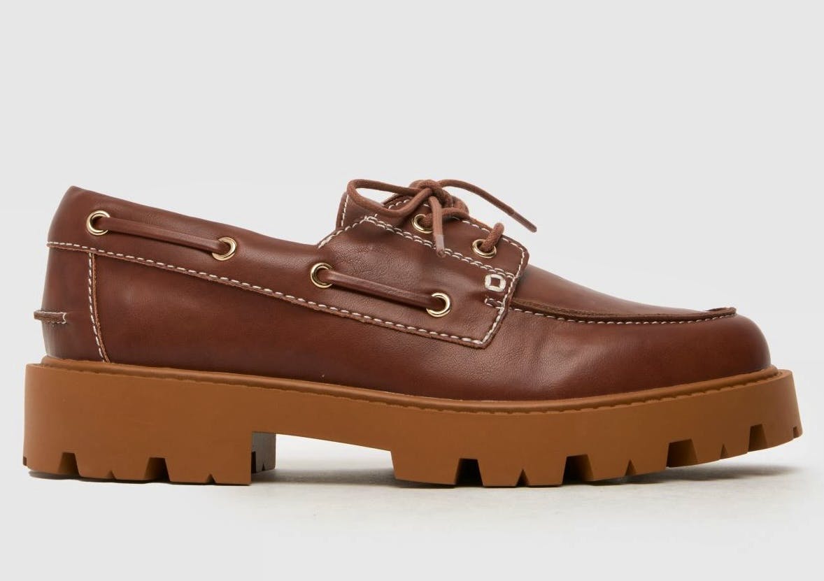 Schuh Leora Chunky Boat Shoes In Tan, £40