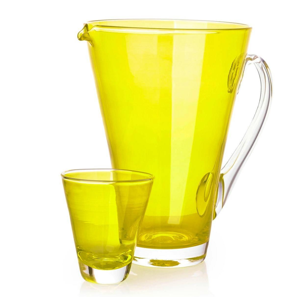 Summerill & Bishop Handblown Glass Clair Jug in Lemon Yellow, £255