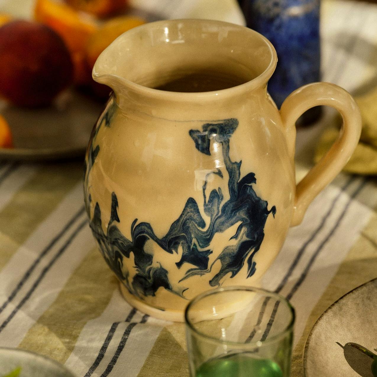Toast Poterie Barbotine Blue Marbled Pitcher, £75