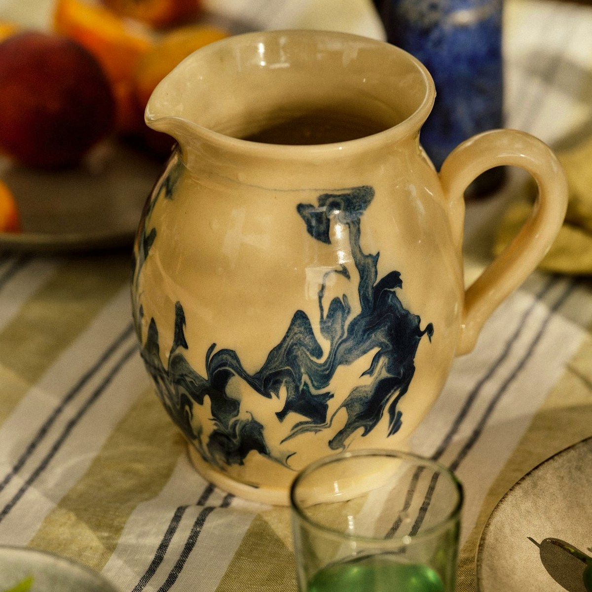 Toast Poterie Barbotine Blue Marbled Pitcher, £75