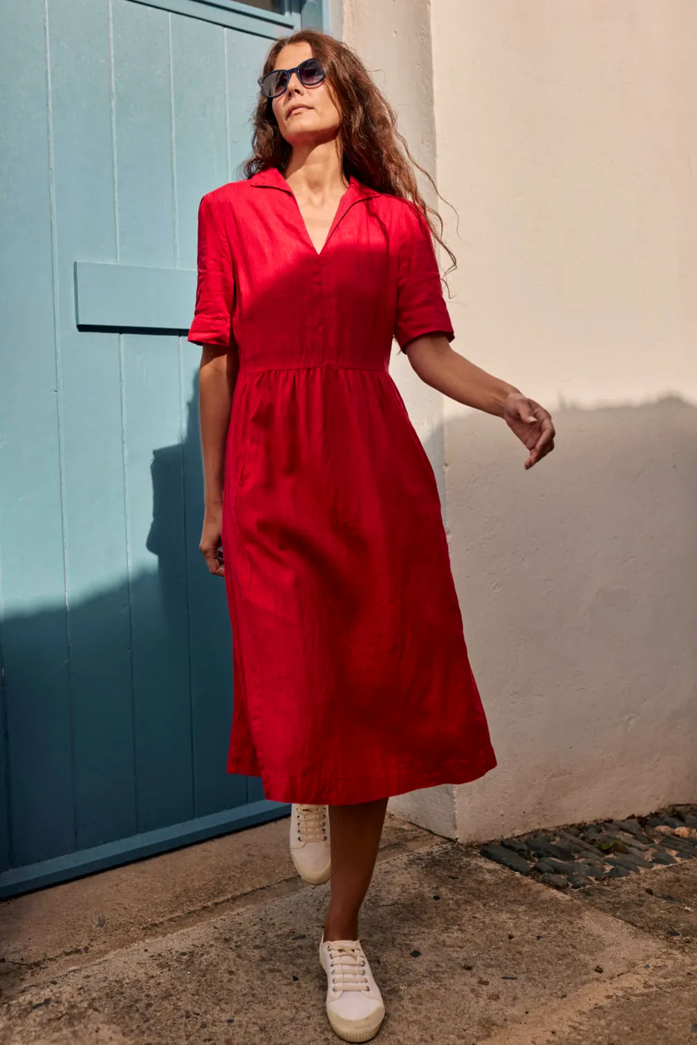 Fen Violet Linen Midi Dress £89.95
