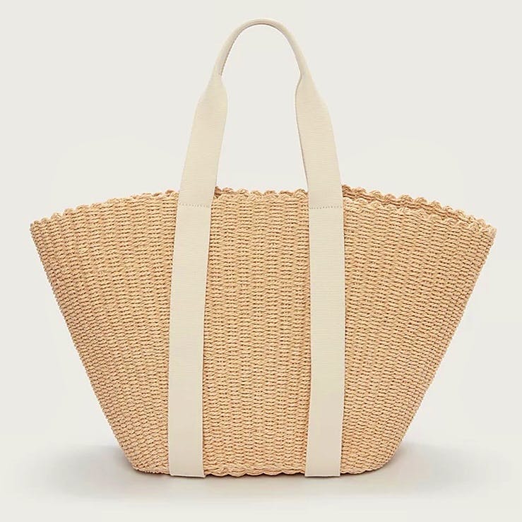 The White Company Straw Basket Webbing Strap Tote, £98