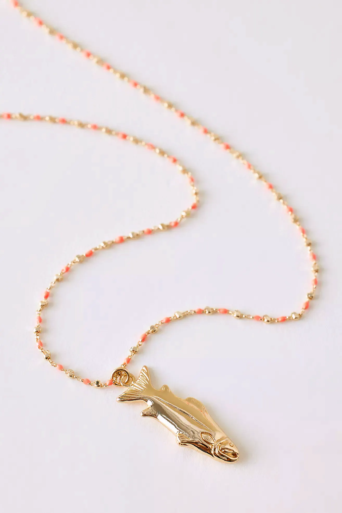 Beaded Fish Pendant Necklace £42