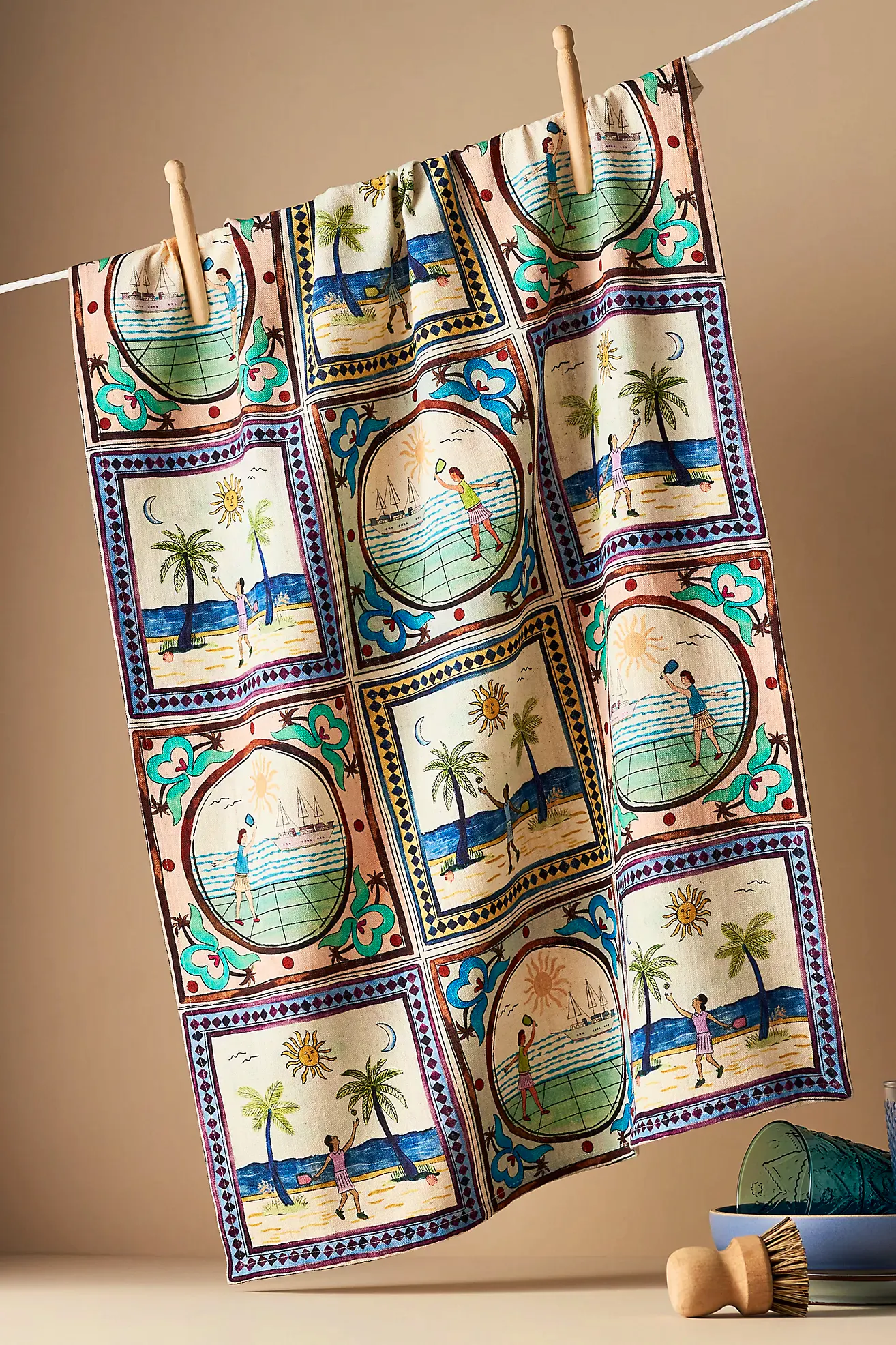 Tile Tennis Tea Towel £18