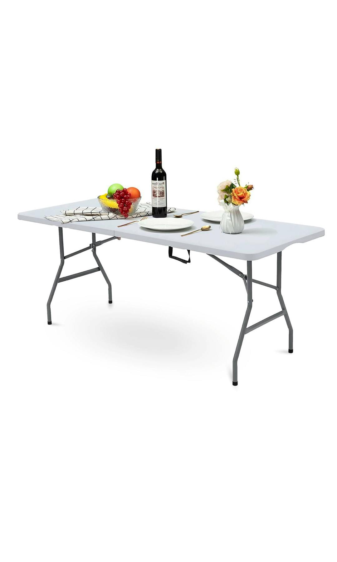 Folding Tables UK 5 Feet - Heavy Duty Trestle Camping Foldable Table, £29.99