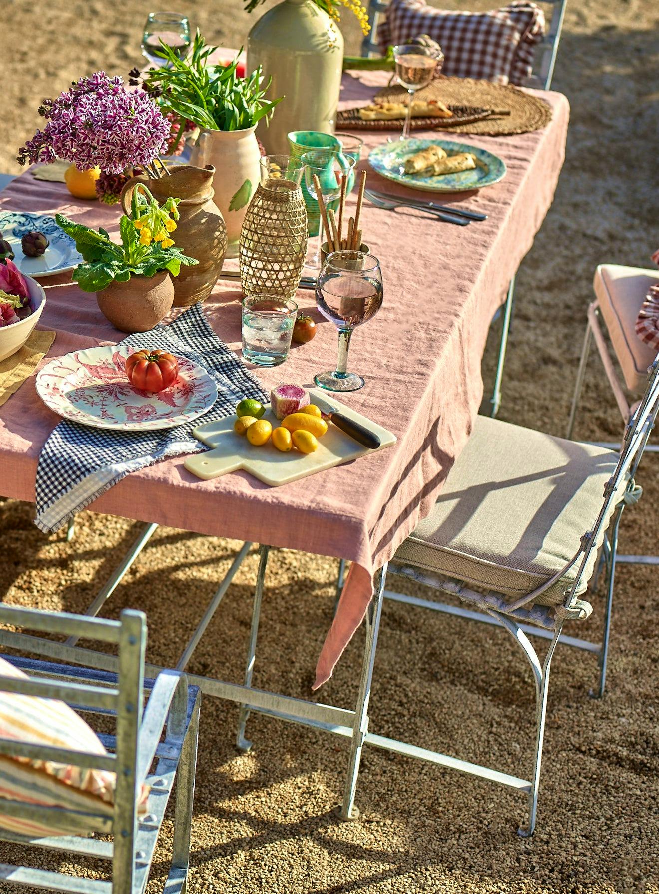 Rowen & Wren Linen Tablecloth, Plaster Pink, £89