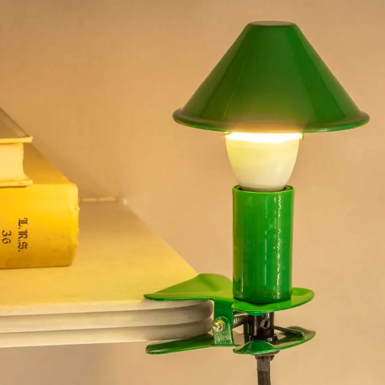 Graham & Green Green Enamel Mushroom Clip Lamp, £45