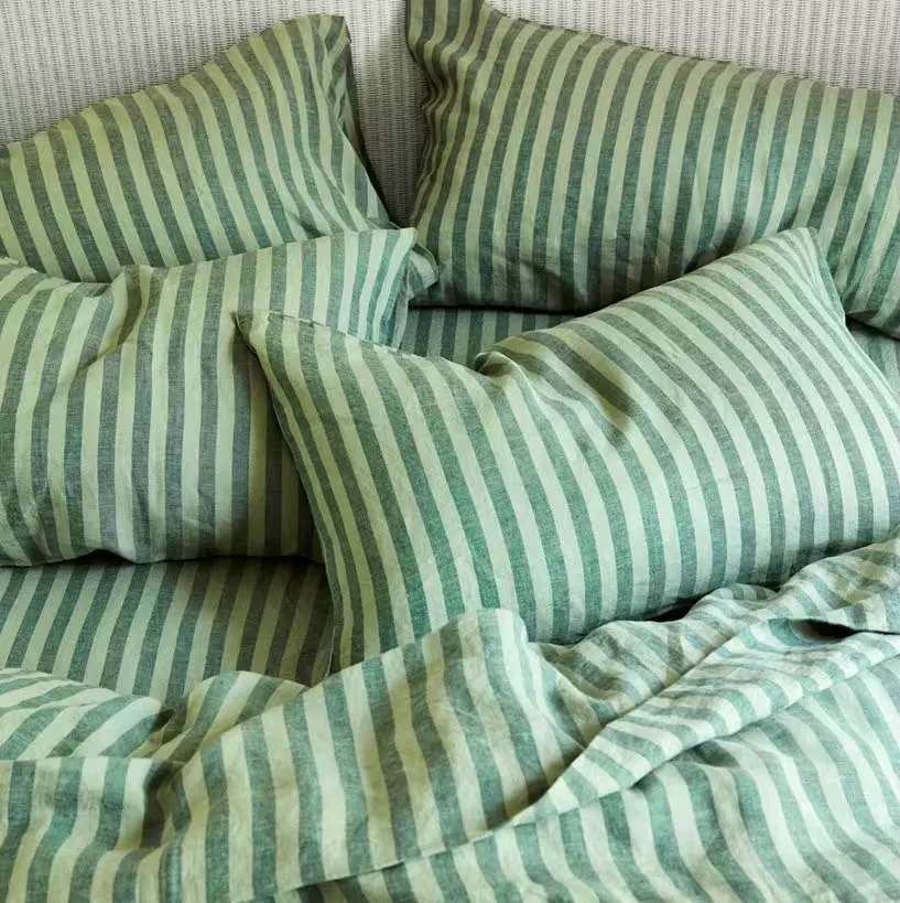 John Lewis X Piglet In Bed Pembroke Stripe Linen Blend Standard Pillowcase Pair, £33.75
