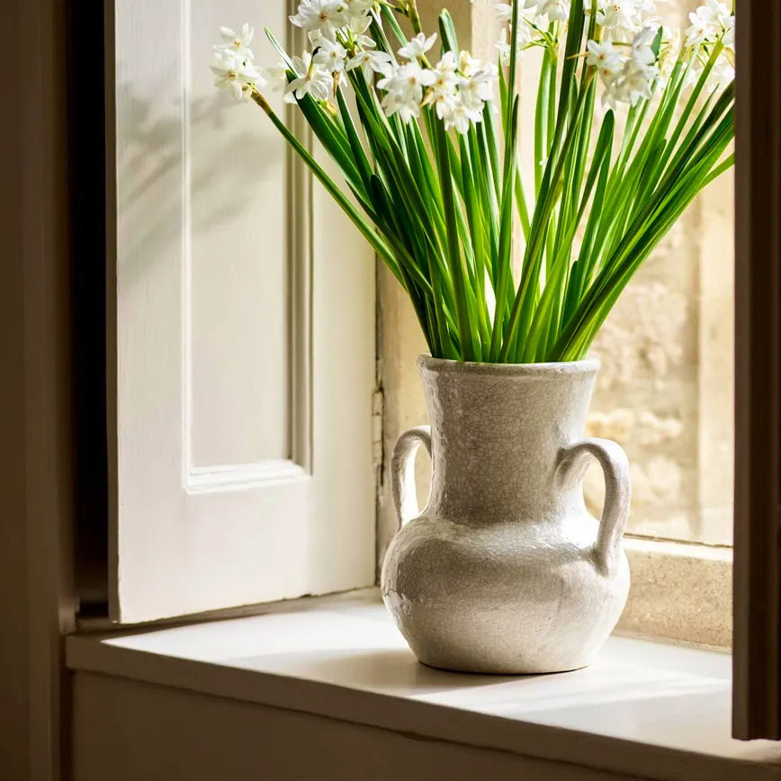 Garden Trading Ravello Vase With Handles White, £26