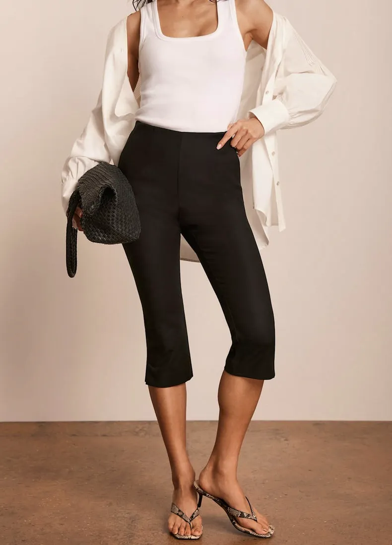 Mint Velvet Black Cropped Slim Capri Trousers, £69