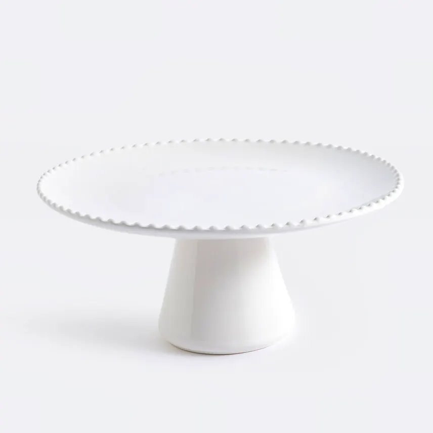 Akoya Stoneware Cake Stand with Beaded Edge £49.99