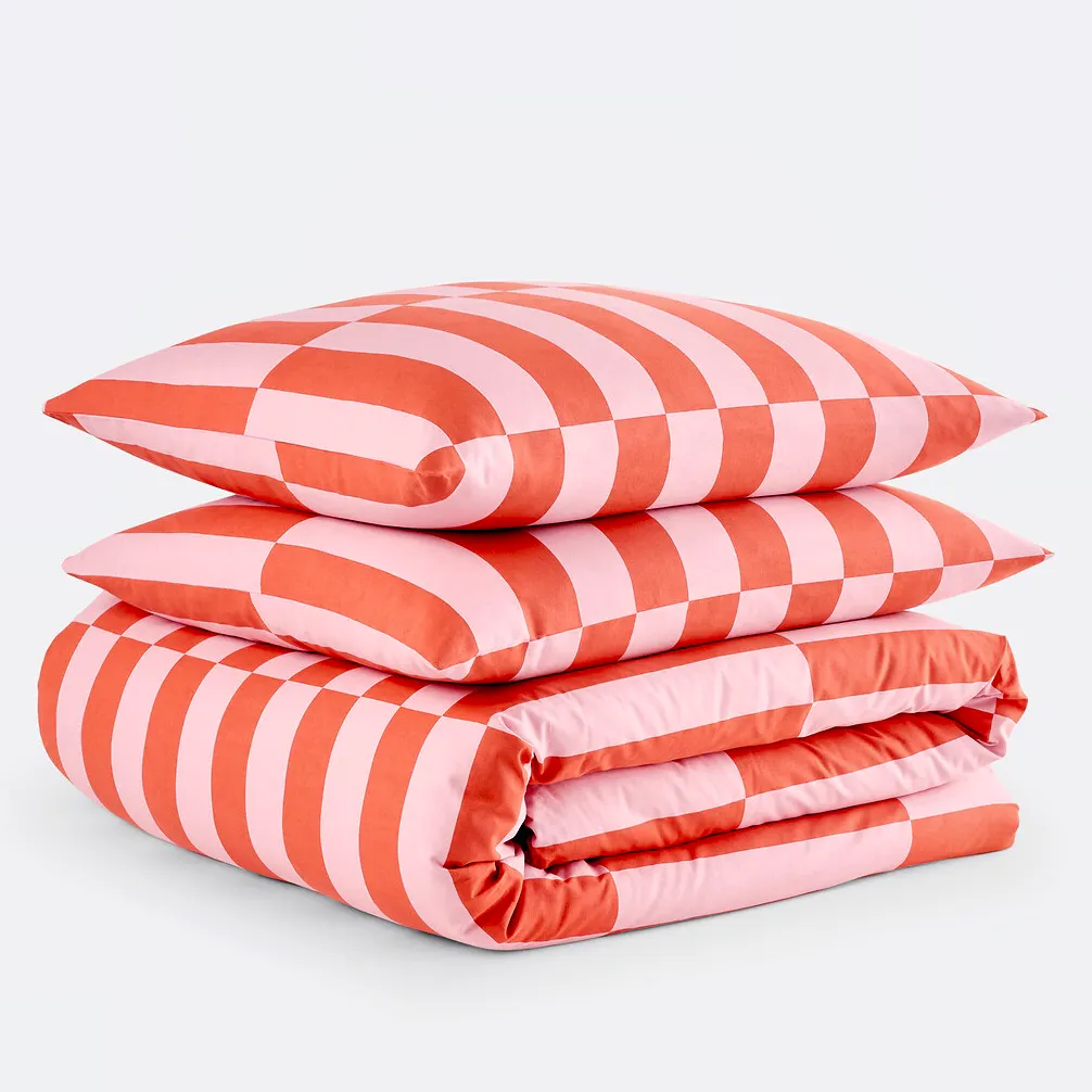 Tabaka Red 50% Recycled Cotton Duvet Cover From £27.99