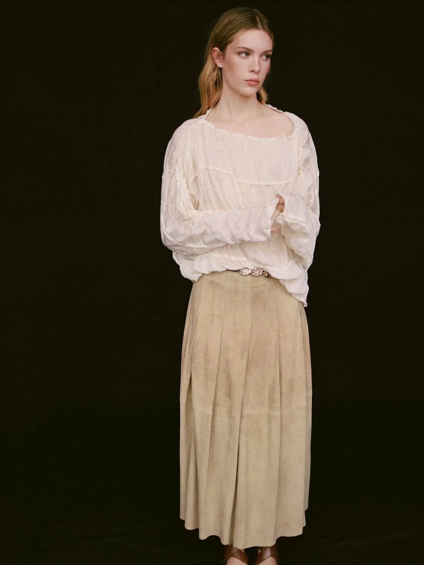 Massimo Dutti Suede Long Skirt, £299