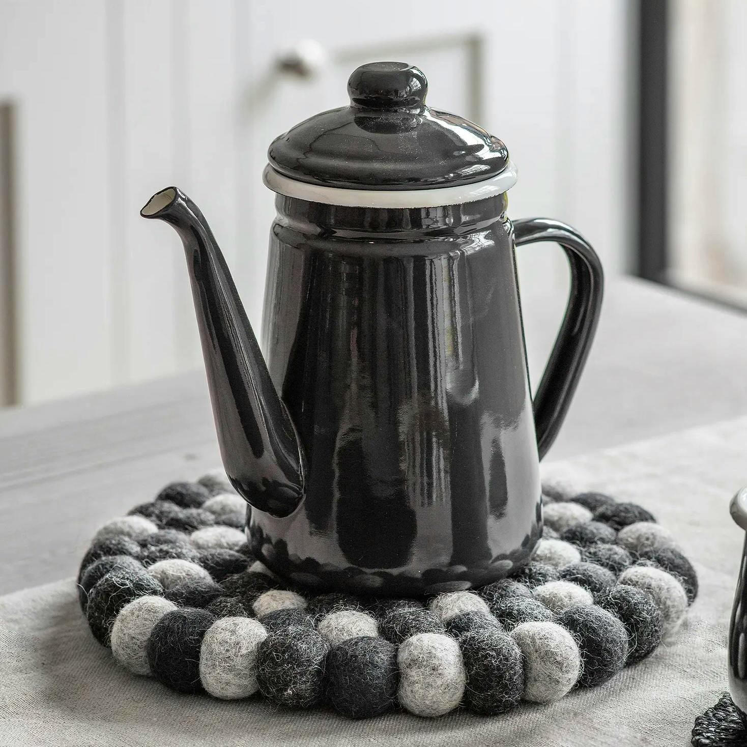 Garden Trading Coffee Pot In Carbon – Enamel, £30