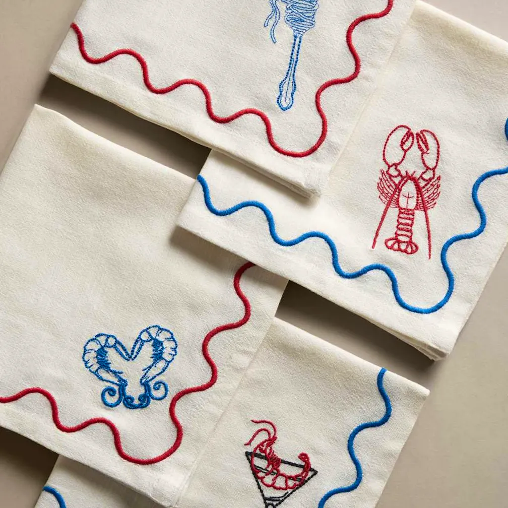 M&S Set of 4 Pure Cotton Bistro Embroidered Napkins, £14