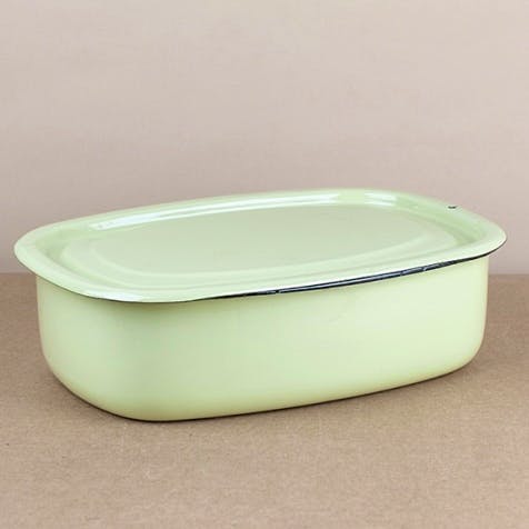 Objects Of Use Ukrainian Enamel Storage Box, Large, Pistachio, £27.50