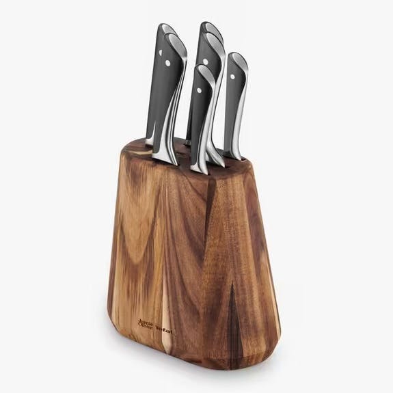 Jamie Oliver X Tefal Acacia Wood Knife Set, £120