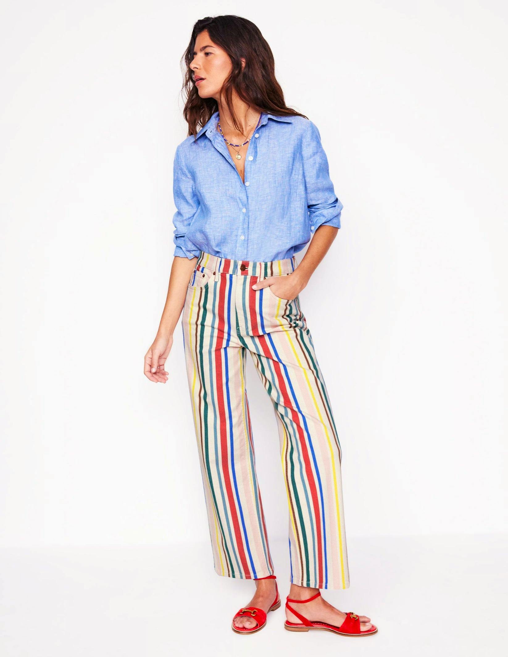 Boden High Rise Stripe Crop Jeans, £90