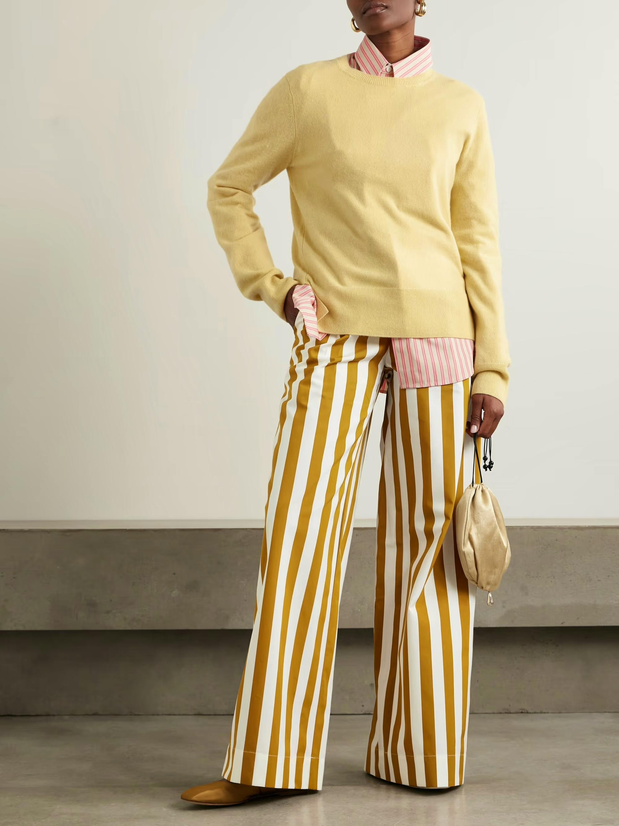 Thierry Colson Loulou Striped Cotton-Poplin Wide-Leg Pants, £445