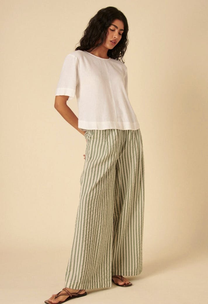 Nobody’s Child Green Striped Parker Wide Leg Trousers, £69