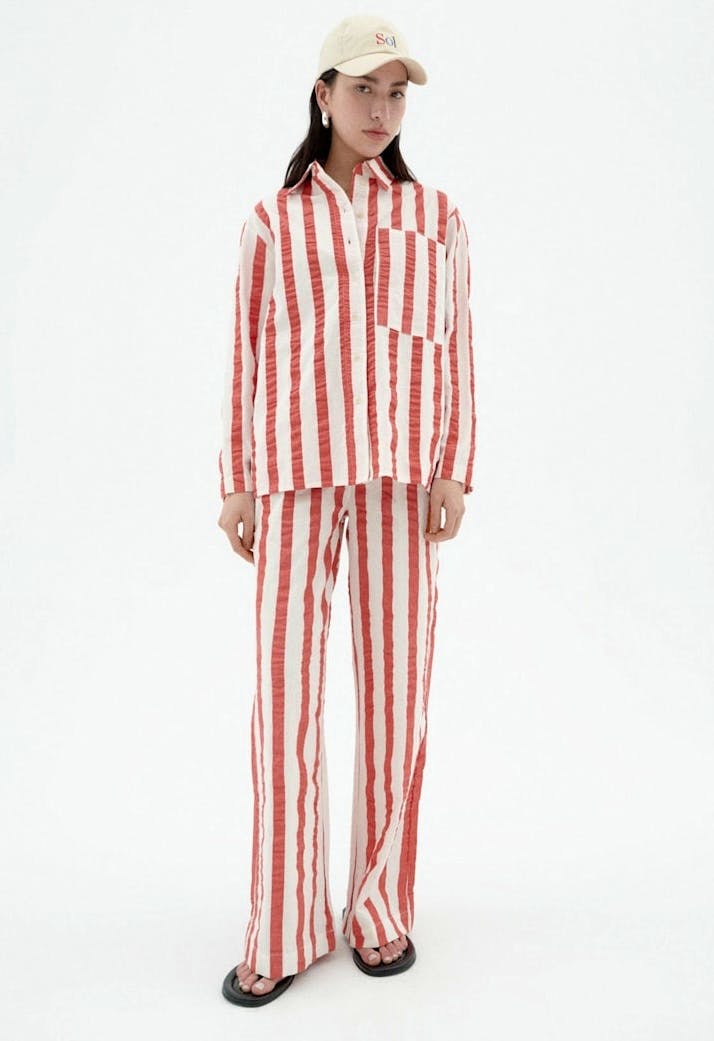 Wolf & Badger Manolita Red Striped Pants, £170