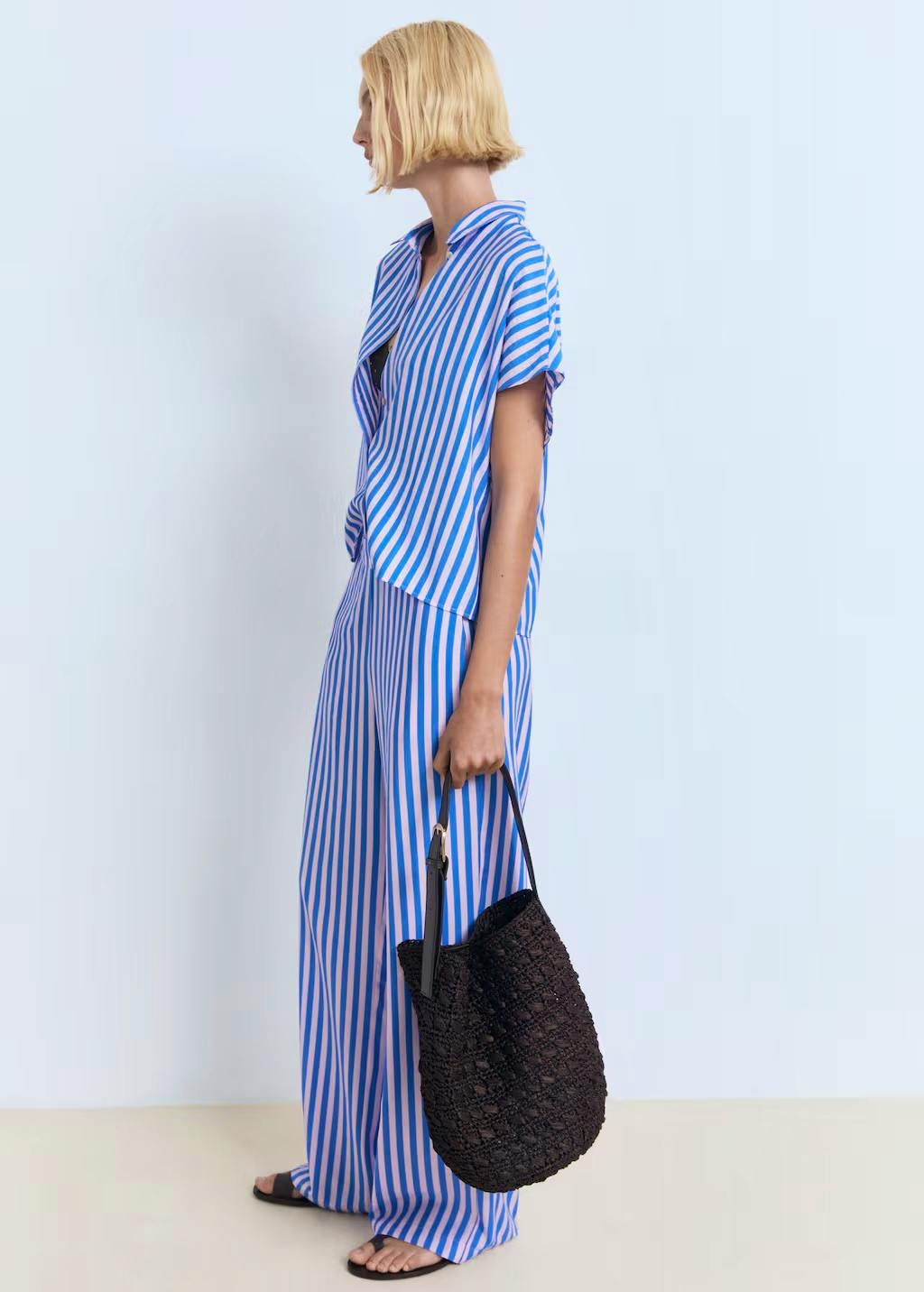 Mango Stripe-Print Straight Trousers, £29.99