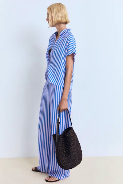 Mango Stripe-Print Straight Trousers, £29.99