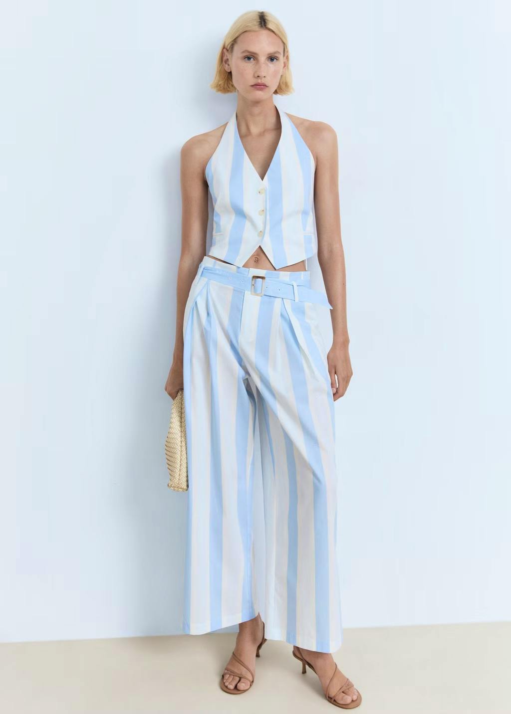 Mango Striped Culotte Trousers With Belt, £36.99