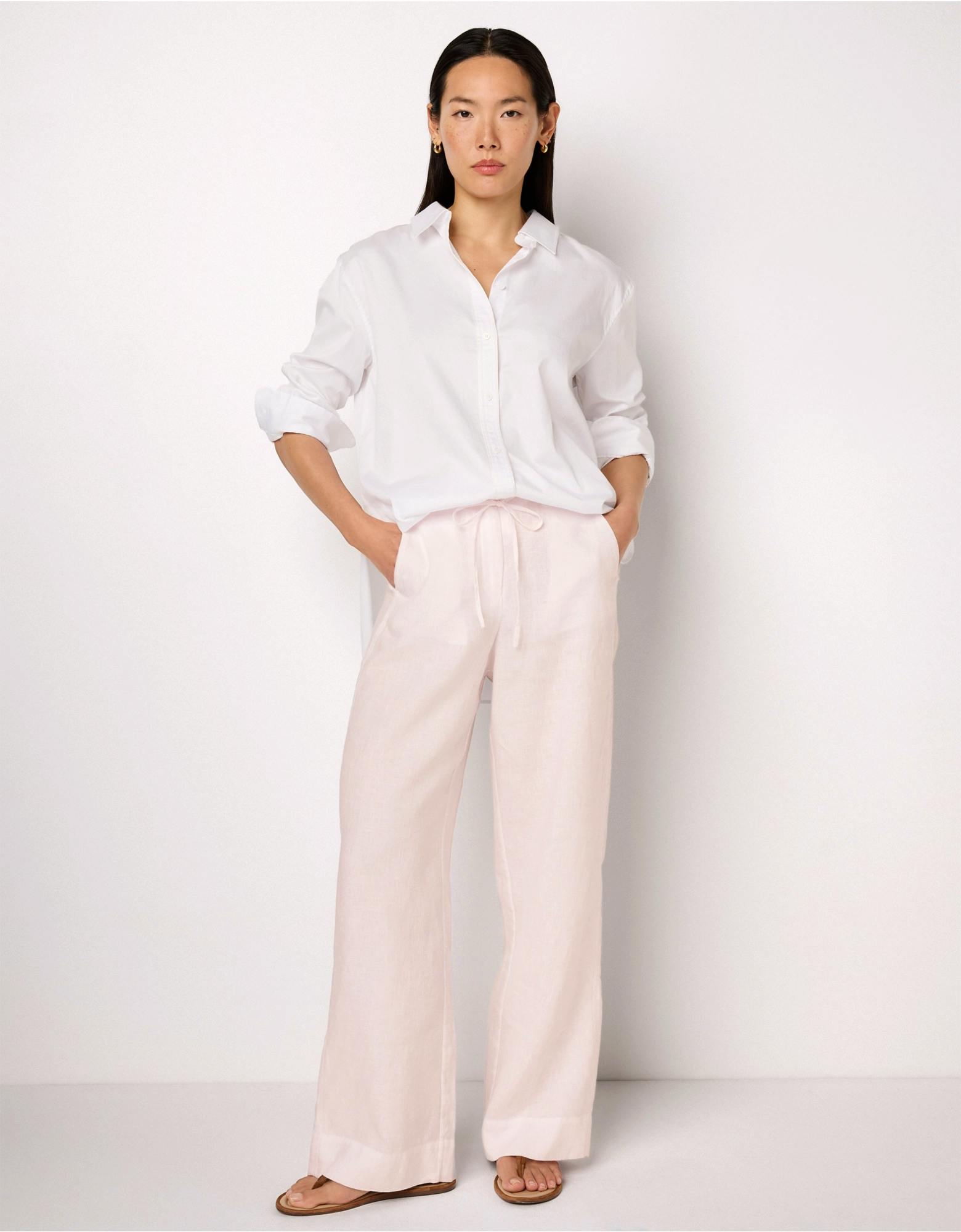 The White Company Linen Wide Drawstring Trousers, £110