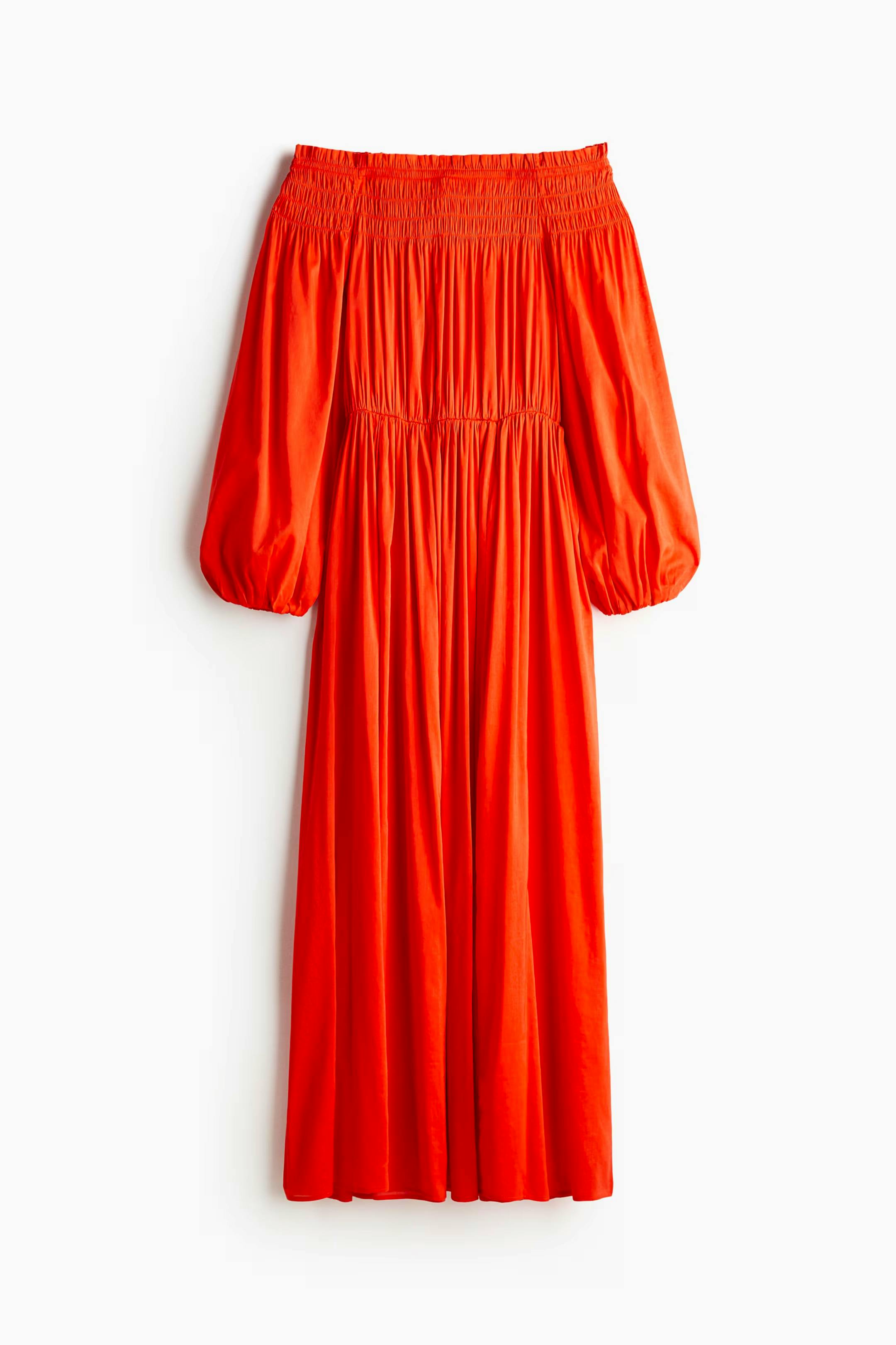 H&M Smock-Topped Off-The-Shoulder Dress, £32.30 (Was £37.99)